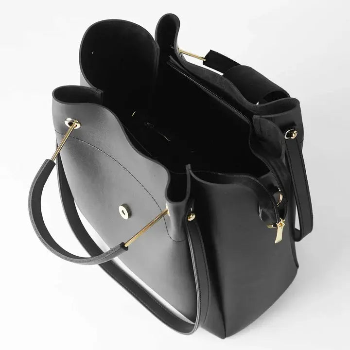 Luxe Black 3-Piece Handbag Set HerChoice