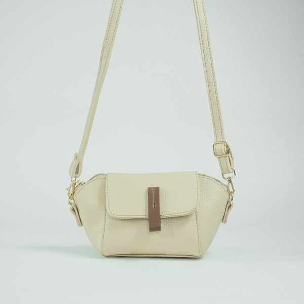 Mini Posh – Premium Flap Crossbody Bag (Beige)