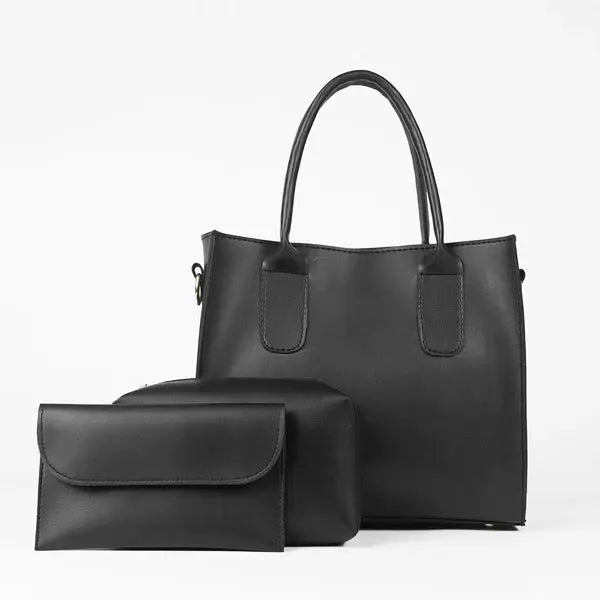 Trendy Bag Set of 3-Black HerChoice