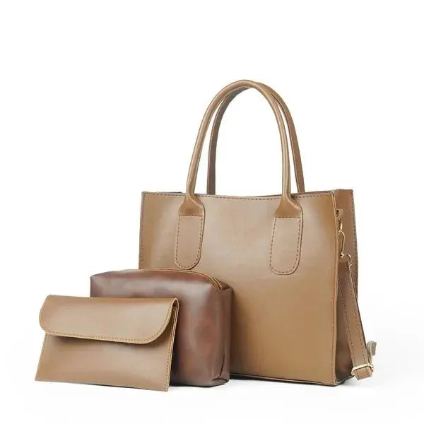 Trendy Bag Set of 3-Brown HerChoice