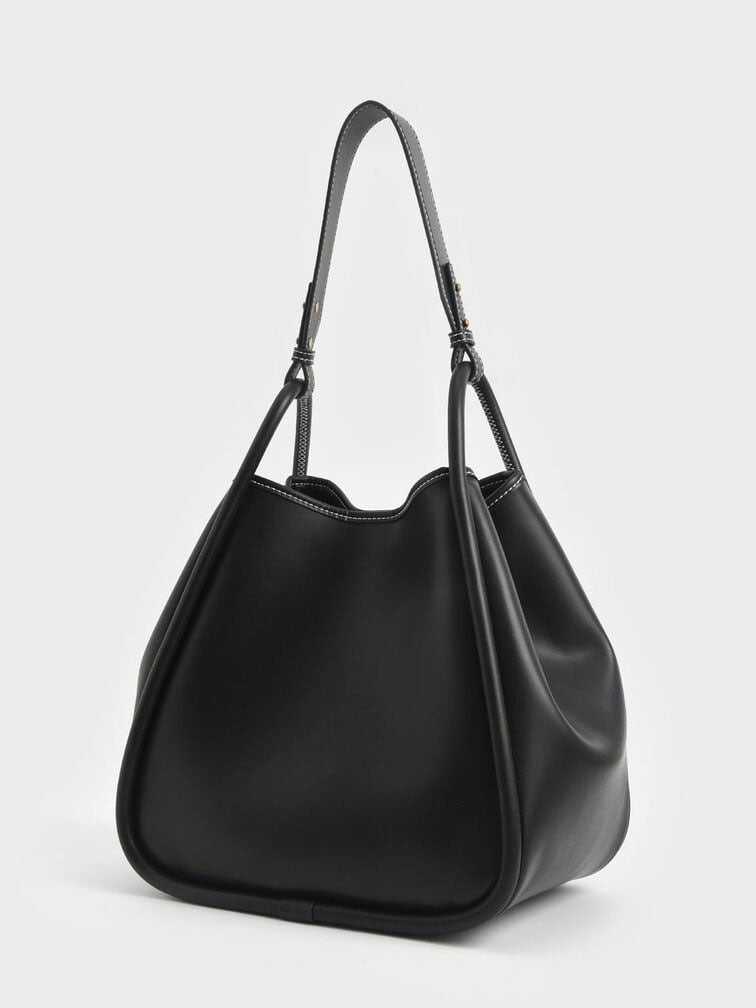 Buzz Slouchy Tote Bag Black HerChoice