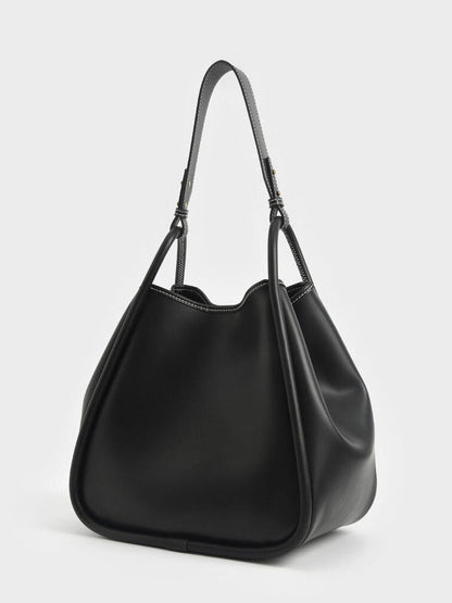 Buzz Slouchy Tote Bag Black HerChoice