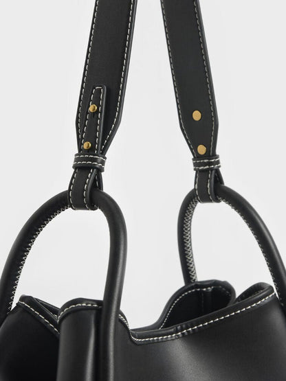 Buzz Slouchy Tote Bag Black HerChoice