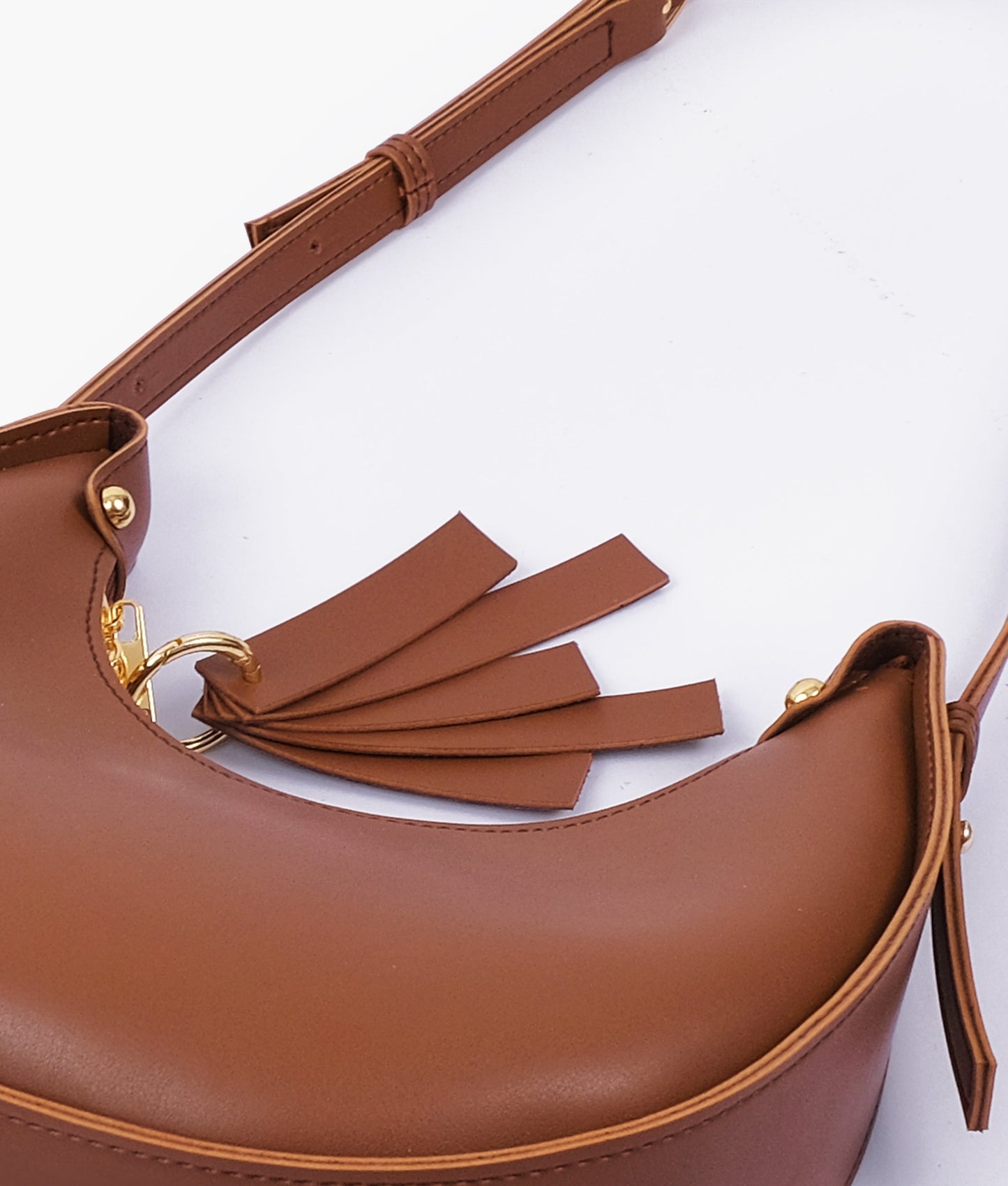 Brown crescent bag