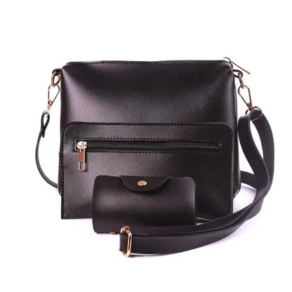 Luxe 4 Pcs Black Handbag Set HerChoice