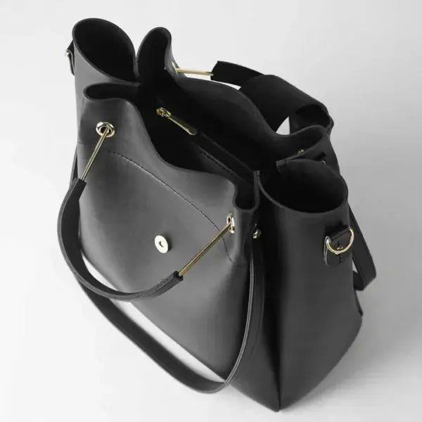 Luxe Black 3-Piece Handbag Set HerChoice