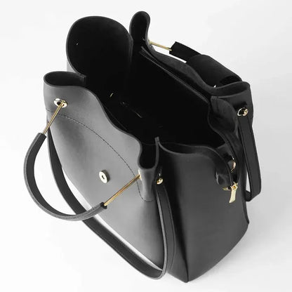 Luxe Black 3-Piece Handbag Set HerChoice