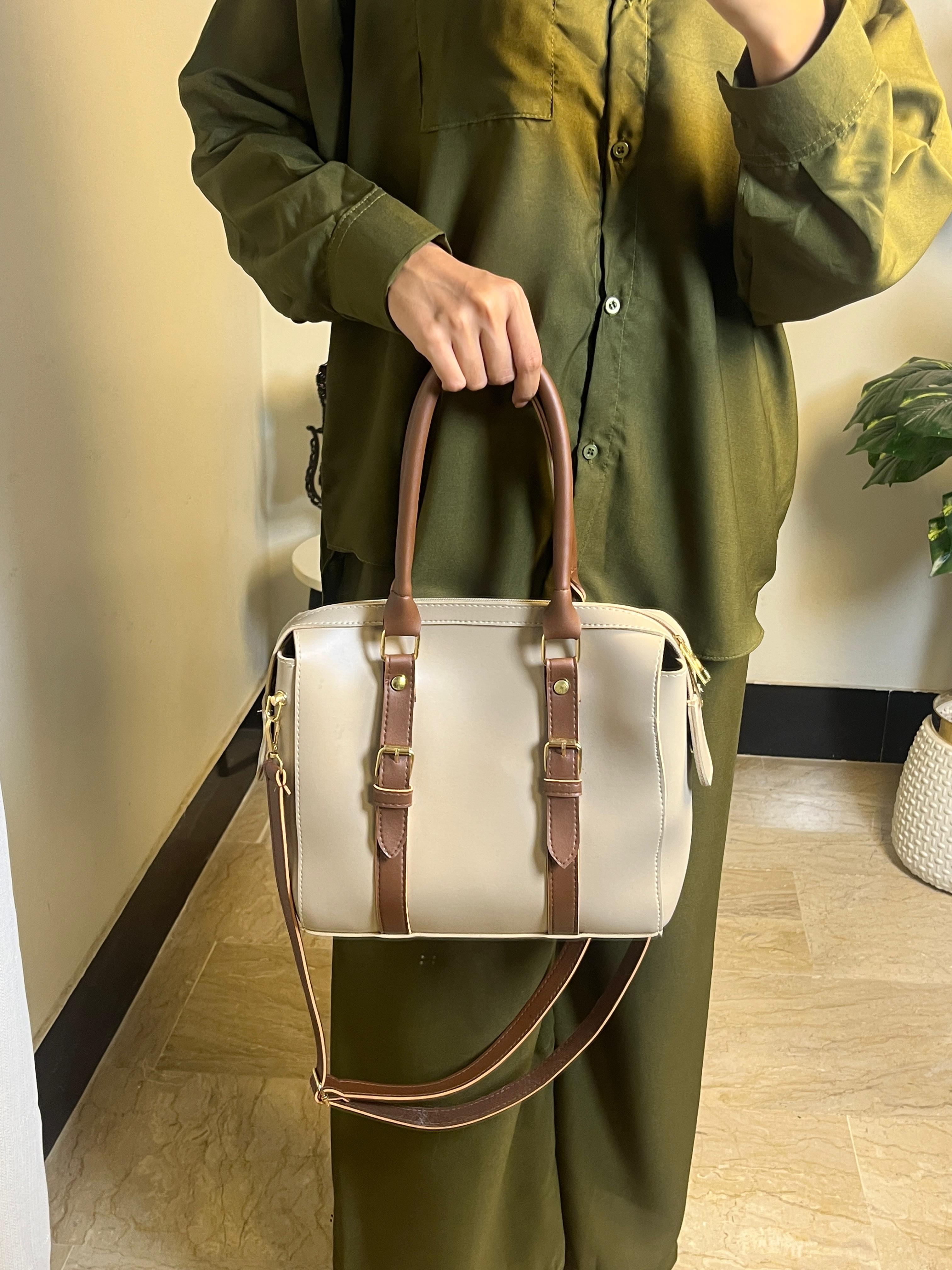 Zara Bag – Beige & Brown HerChoice