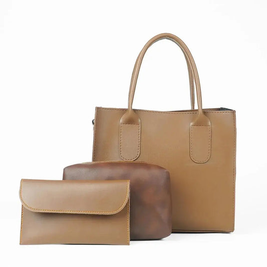 Trendy Bag Set of 3-Brown HerChoice