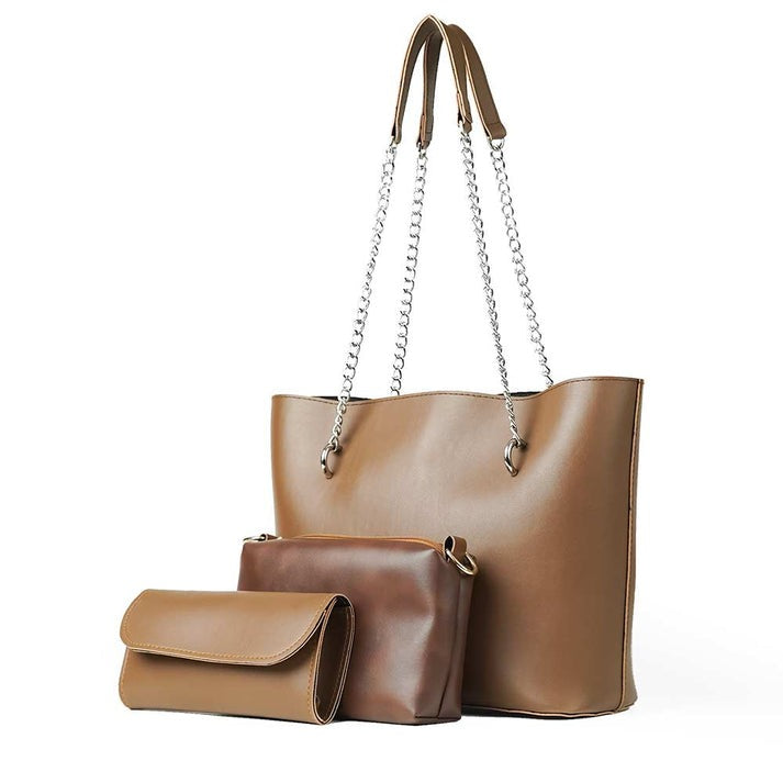 Brandy – 3-Piece Tote Set (Brown) HerChoice